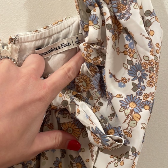 Abercrombie & Fitch Women’s Small Cinched Neck Slip Midi Dress Side Slit - Picture 10 of 10